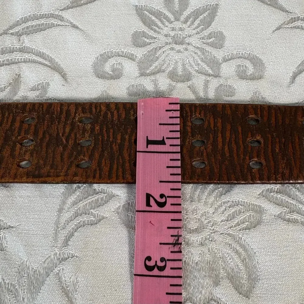 PERFORATED Belt Leather Cognac Brown Sz32 Bodied Chucky Equestrian Country Ranch